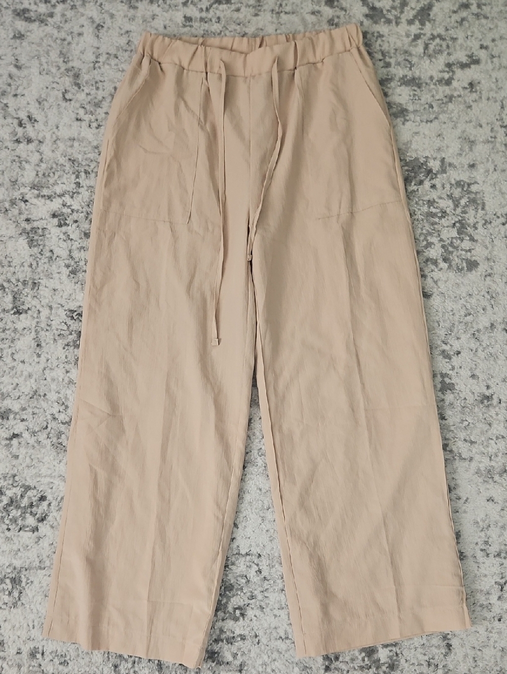 Amazon Women's Wide-Leg Drawstring Pants - Beige